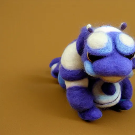 Image similar to a needle felted blastoise, needle felting art.