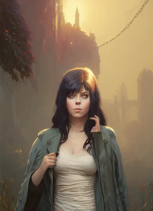 Image similar to highly detailed portrait of young elvira in gta v, stephen bliss, unreal engine, fantasy art by greg rutkowski, loish, rhads, ferdinand knab, makoto shinkai and lois van baarle, artgerm, pixar, ilya kuvshinov, rossdraws, tom bagshaw, global illumination, radiant light, detailed and intricate environment