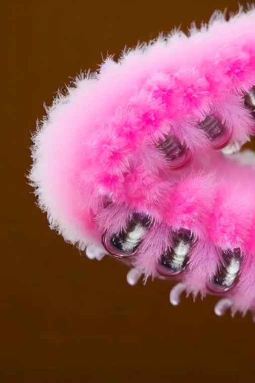 Image similar to high quality macro close-up translucent fluffy caterpillar! gorgeous highly detailed hannah yata elson peter cinematic pink lighting high quality low angle hd 8k sharp shallow depth of field