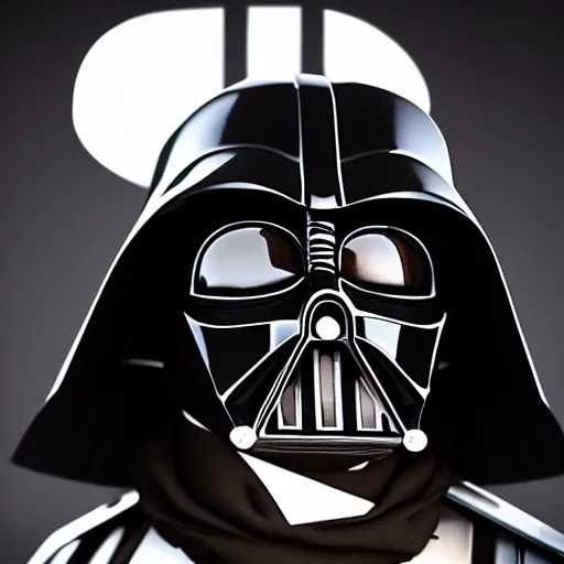 Image similar to darth vader at a Birthday party wearing a birthday hat, award winning, trending on artstation, unreal engine