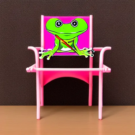 Image similar to cute frog themed chair, anime key art studio ghibli,