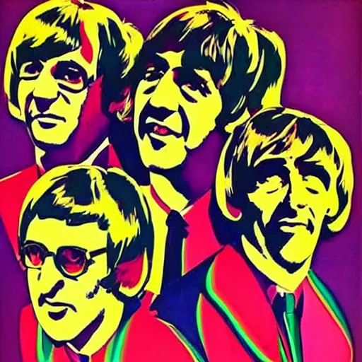 Image similar to “ 1 9 6 0 s beatles album cover, psychedelic, stylized, mad men retro art, commercial art. ”