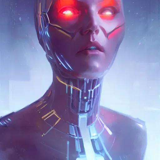 Image similar to evil artificial intelligence, cyberspace, painted by greg rutkowski, painted by magali villeneuve, digital art, trending on artstation, wintermute