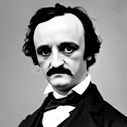 Prompt: a portrait of Edgar Allan Poe offering you the boof. Movie still.