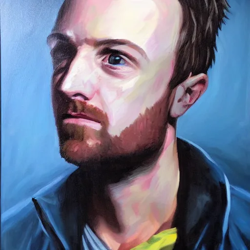 Image similar to Jesse pinkman Oil painting