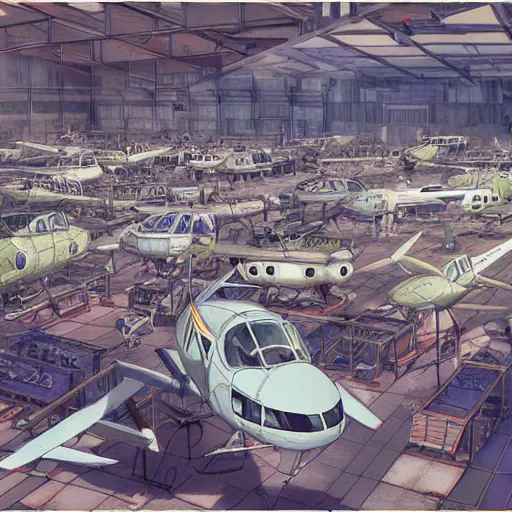 Image similar to A crowded old helicopters station, by Dice Tsutsumi, Makoto Shinkai, Studio Ghibli