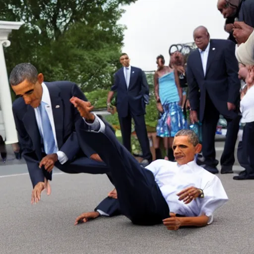 Image similar to barack obama breakdancing