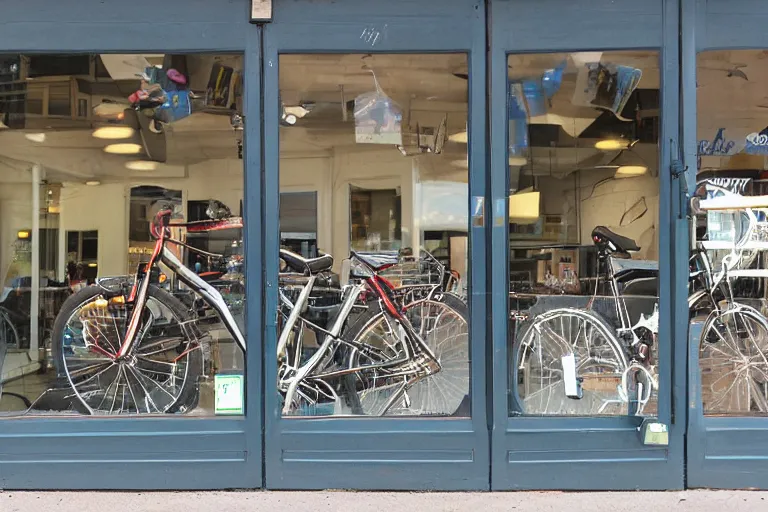 Image similar to bike shop storefront window