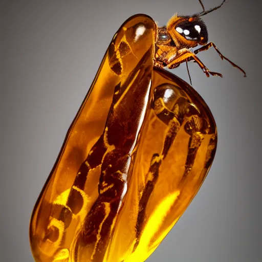 Prompt: insects in amber by jason de graaf