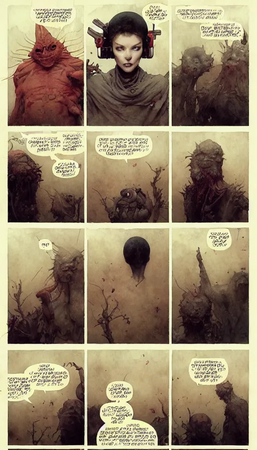 Image similar to the most interesting 6 panel comic by chiara bautista, beksinski and norman rockwell and greg rutkowski weta studio and tom bagshaw and james gurney and lucasfilm