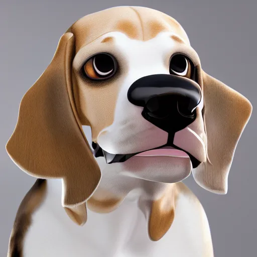 Prompt: a 3d beagle puppy head lamp, placed in a large living room, art designers magazine HD photo superrealism 3d 8k resolution