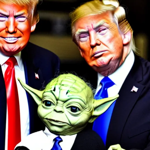 Prompt: Donald trump meets Yoda