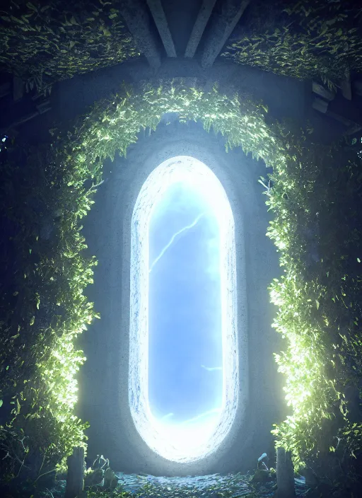 Image similar to portal to heaven inside an ethereal forest, highly detailed, 4 k, hdr, award - winning, octane render, artstation