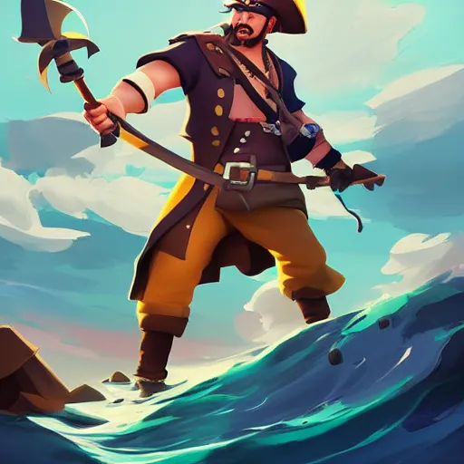 Image similar to painting jack the pirate on sea of thieves game avatar hero smooth face median photoshop filter cutout vector behance hd by jesper ejsing, by rhads, makoto shinkai and lois van baarle, ilya kuvshinov, rossdraws, illustration, art by ilya kuvshinov and gustav klimt