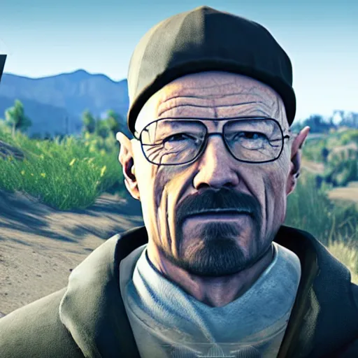 Prompt: walter white in watchdogs 2