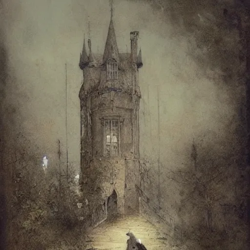 Prompt: Jean-Baptiste Monge !!!!!!!!!!!!!!!!!!!!!!!!!!!!!!!!!!!!!!!! painting (((((((Gothic revival castle gatehouse))))))) muted colors. by Jean-Baptiste Monge !!!!!!!!!!!!!!!!!!!!!!!!!!!!!!!!!!!!!!!! ((((((((((((((((((gauche sketch))))))))))))))))))