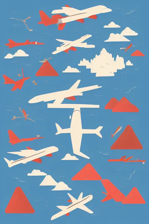 Image similar to airplane mountain flat vector illustration digital art trending on artstation