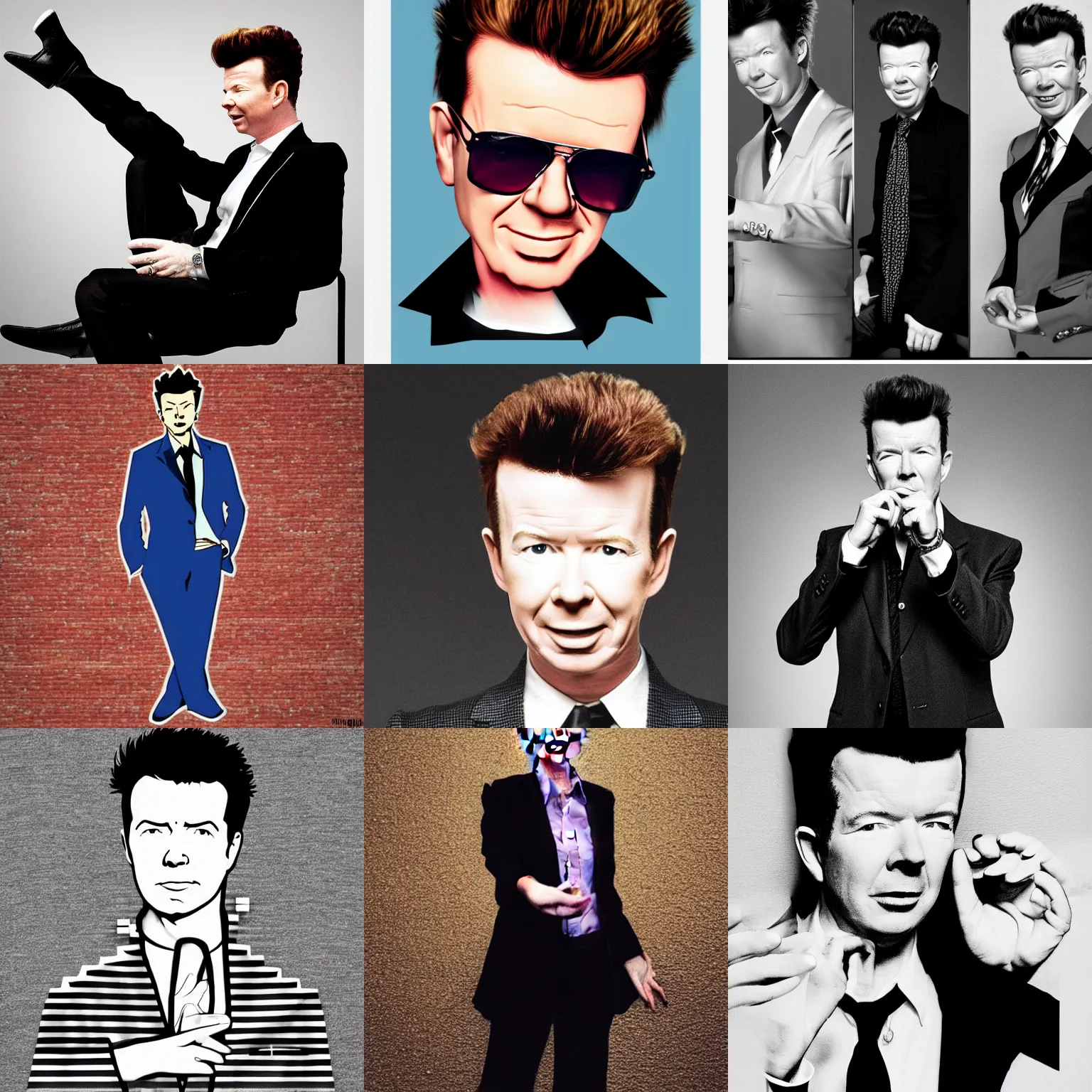 Prompt: Rick Astley, in style of Persona