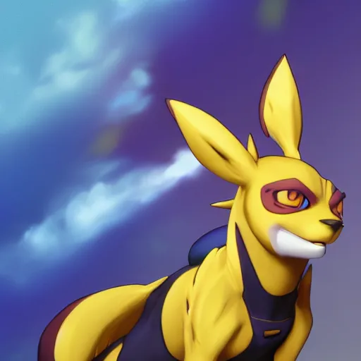 Prompt: Renamon from Digimon, key art, artstation, dynamic lighting