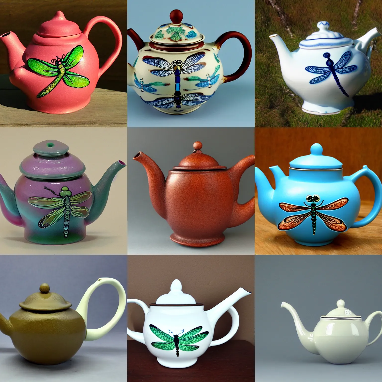 Prompt: dragonfly-teapot teapot-dragonfly