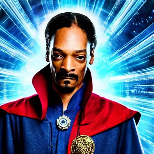 Prompt: snoop dogg as doctor strange, marvel cinematic universe, mcu, 8 k, raw, unedited, symmetrical balance, in - frame,