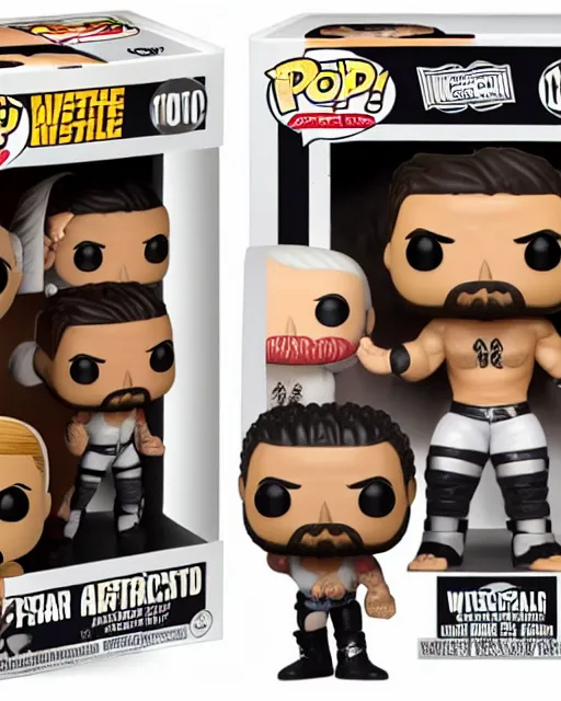 Image similar to A WWE wrestle Funko Pop. Photographic, photography