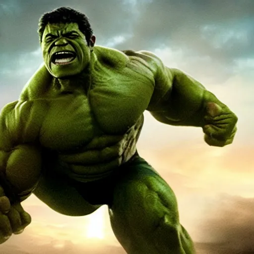 Image similar to Obama plays the Incredible Hulk in new ultra hd movie, IMAX