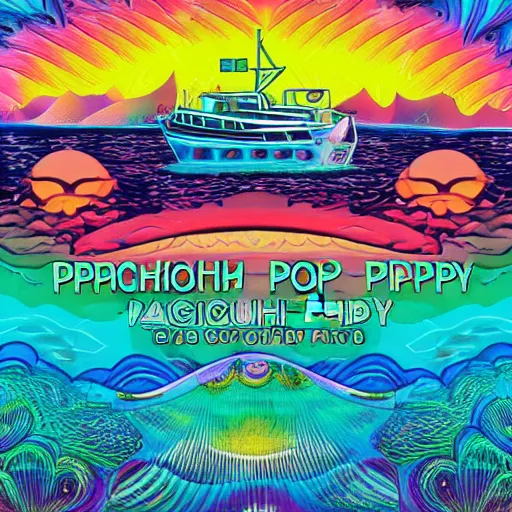 Image similar to psychedelic boat party