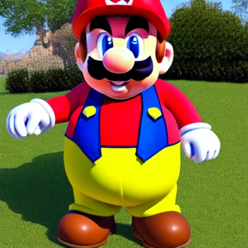 Image similar to real life big chungus dressed like mario, super mario with bunny ears, big chungus, fat bugs bunny, high resolution photo