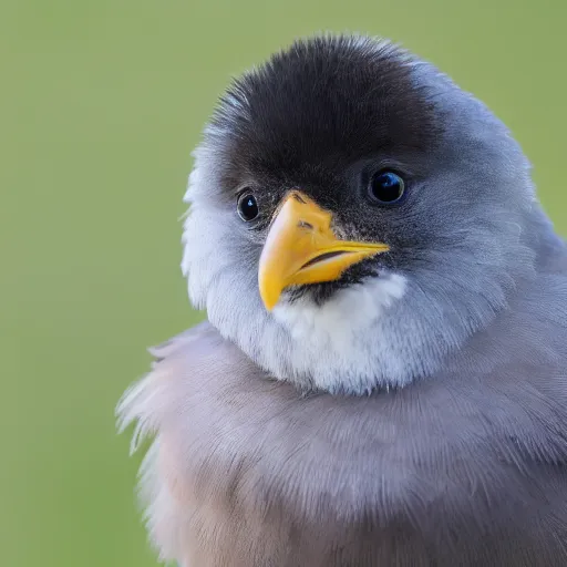 Prompt: Photo of a cute bird with fluffy feathers