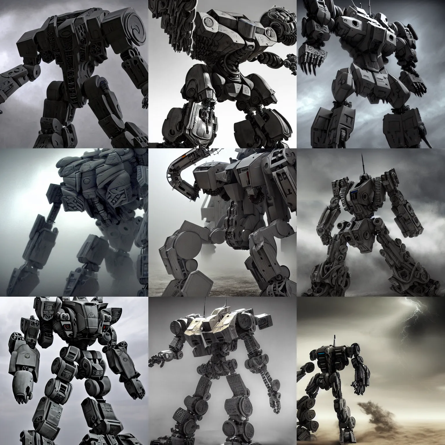 Prompt: massive interwoven gray sandstorm swirling, rotating, spinning whirlwind, intertwined a ruin humanoid mech, sandstorm, turnado, armored core, pacific rim jaeger, gear, wire, screw, nut,