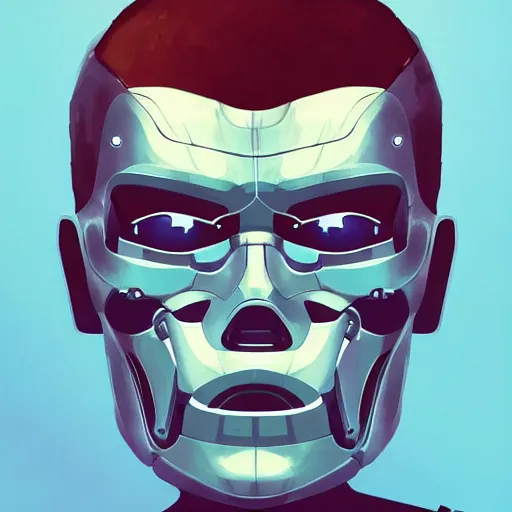 Image similar to face icon stylized minimalist terminator genysis, loftis, cory behance hd by jesper ejsing, by rhads, makoto shinkai and lois van baarle, ilya kuvshinov, rossdraws global illumination