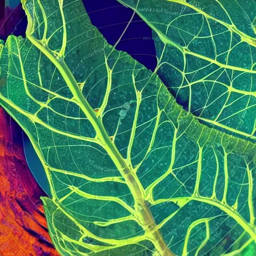 Prompt: leaf moon night vine leaves magic roots vivid beautiful psychedlic shamanic infinite