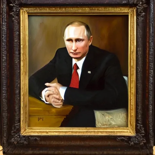 Prompt: oil painting portrait of Vladimir Putin, John Singer Sargent style