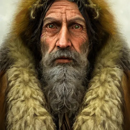 Prompt: realistic portrait of a human hobo druid, fantasy book, high detail, 8 k, octane render painting, dark fantasy