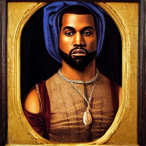 Image similar to A Renaissance portrait painting of Kanye West