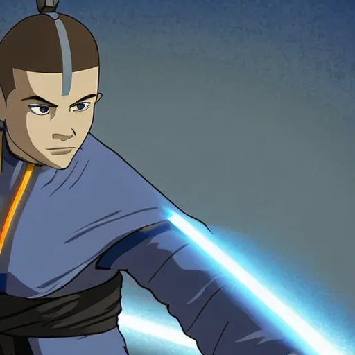 Prompt: Hayden Christensen in Avatar: the last airbender, designed by Bryan Konietzko