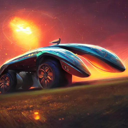 Image similar to solarpunk hovercar, clean energy, green technology, highway, sunny day, futurism, intricate, engines, glow, highly detailed, drone wings, peaceful, utopia, bright, digital painting, artstation, concept art, smooth, sharp focus, epic landscape, art by akihiko yoshida and tim mcburnie and anato finnstark