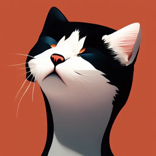 face icon stylized minimalist anthropomorphic cat, Stable Diffusion