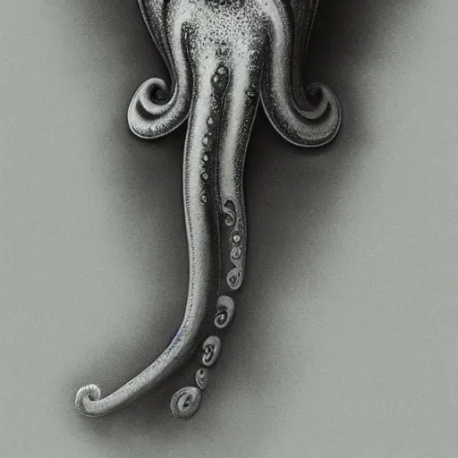 Prompt: dramatic full close - up portrait of a sad human!!!!! cephalopod! hybrid, detailed, dimly light room, volumetric lighting,