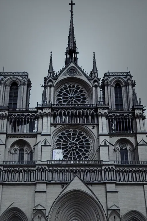 Prompt: Cathedral of Notre Dame, silent hill style, 8k resolution, octane render, volumetric lighting popular on artstation, popular on deviantart,