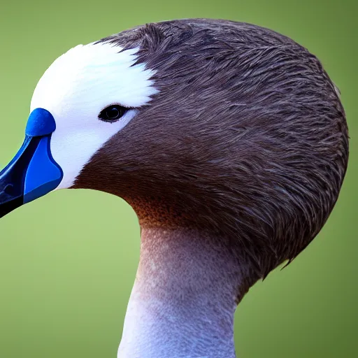 Image similar to Person with a goose head, 4k realistic photo