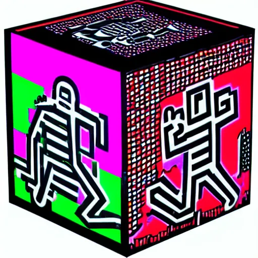 Image similar to synthwave photorealistic russian port curve covey cube neutron patio, by keith haring and jeff koons and georgia o'keefee, lowbrow, cyberpunk, an american propaganda