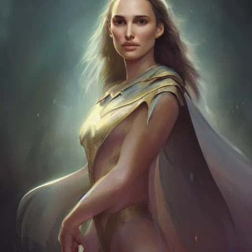 Image similar to natalie portman as galadriel concept art, master painting, greg rutkowski, wlop, stanley artgerm lau, wojtek fus, trending on artstation, 8 k 4 k highly detailed, ink drawing,