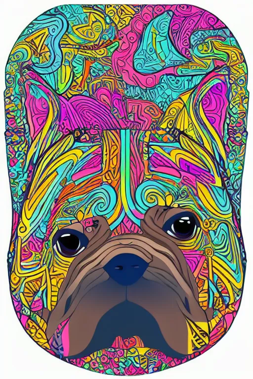 Image similar to Portrait of a big chungus pug, sticker, colorful, illustration, highly detailed, simple, smooth and clean vector curves, no jagged lines, vector art, smooth