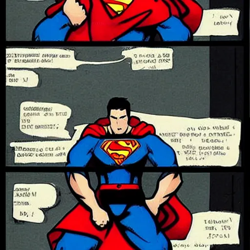 Prompt: painful Superman >yelling<<<< old man