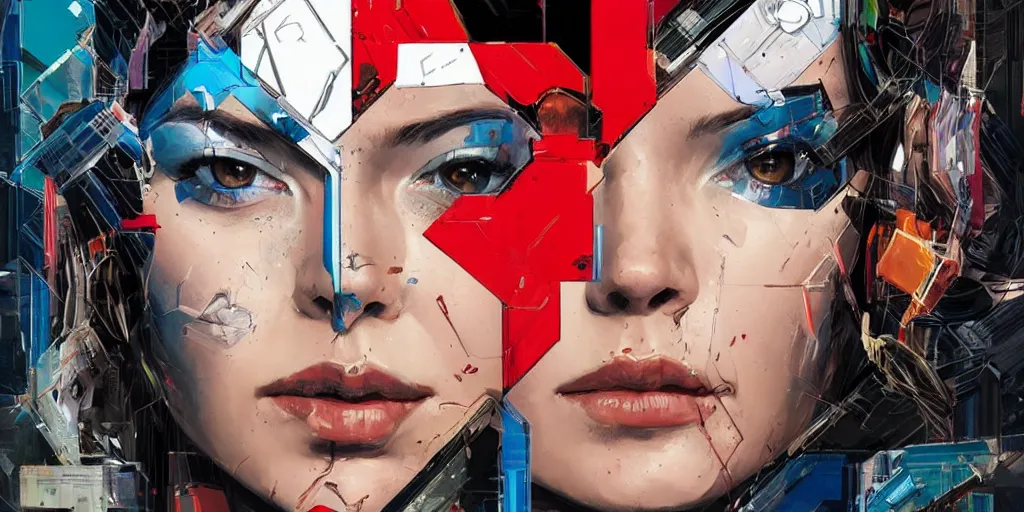 Image similar to a portrait of a female android, by MARVEL comics and Sandra Chevrier, 4k