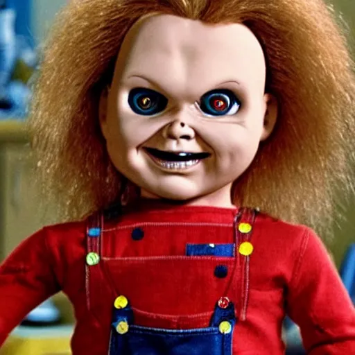 Prompt: Chucky the killer doll on a episode of full house