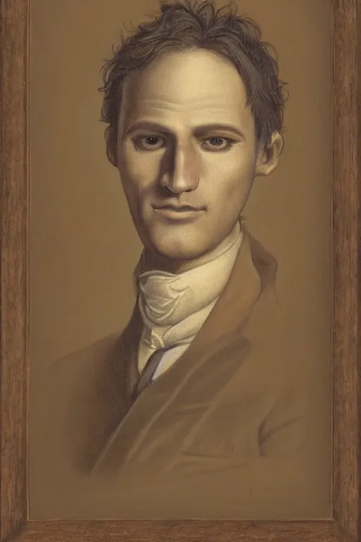 Image similar to ultra realistic jean - baptiste grenouille face portrait in the style of grant wood