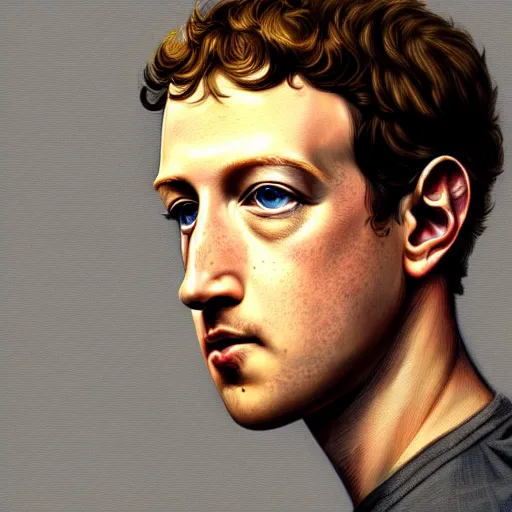 Prompt: Mark Zuckerberg, closeup, D&D, fantasy, intricate, elegant, highly detailed, digital painting, artstation, concept art, matte, sharp focus, illustration